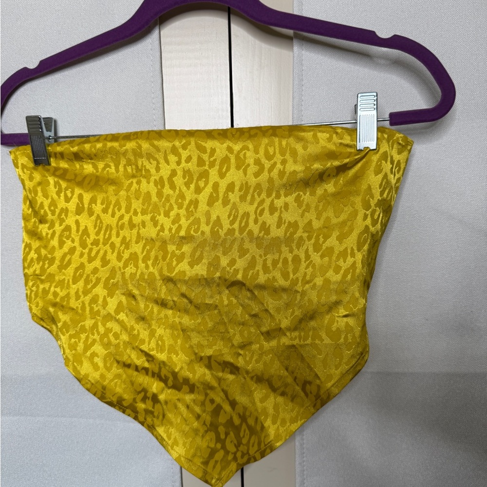 Leopard Print Yellow Bandana Top